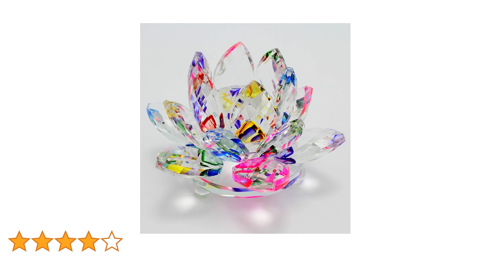 Amazon.co.jp: 開運クリスタルガラス 蓮の花 書道 文鎮 置物 - 水晶7色